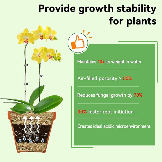 ZeeDix 3QT Natural Sphagnum Moss for Plants, Orchid Moss Potting Mix for Repotting, High Water Retention, Help with Maintain Humidity, Plant Moss for Gardening, Hanging Baskets, Reptile Bedding