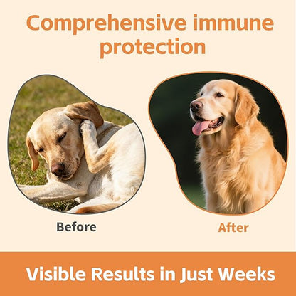 Quercetin & Bromelain for Dogs & Cats with Colostrum & Probiotics - Supports Immune System, Relieves Itchy Allergies, Anti-Inflammatory Antioxidants, Veterinarian Recommended, 120 Chewable Tablets