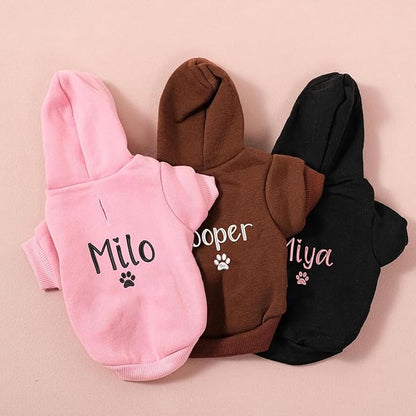 Personalized Name Dog Hoodie, Embroidered Hoodies Pets Name, Customized Pet Clothes Warm Winter Outfit for Dogs, Bright Puppy Sweatshirt,Gift for Dog Lovers, Pet Lovers Gifts