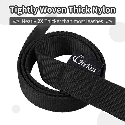 HIKISS Long Dog Leash Obedience Recall Training Agility Lead with Thickening Material for Large Dog - 15ft 20ft 30ft 50ft 100ft Training Leash (Black 20ft)