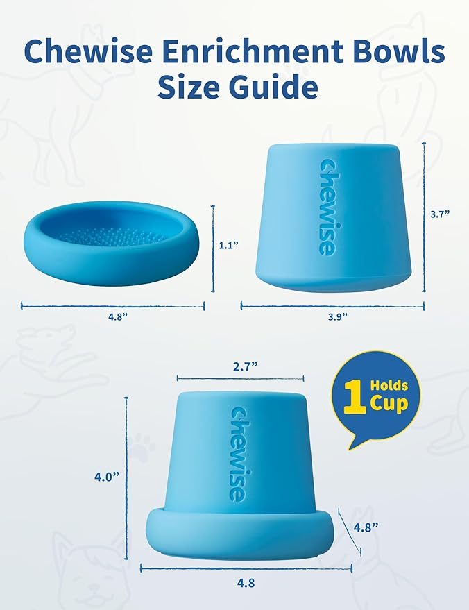 2-in-1 Enrichment Bowls for Dogs – Durable Dog Food Wobble Bowl Slow Feeder & Licking Mat Bowl Set, Food-Grade TPU Dog Enrichment Toys, Dishwasher Safe Licking Toy