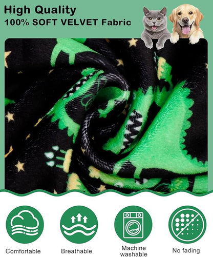 CuteBone Dinosaur Costume Dog Pajamas, Stretchy Spandex Crystal Velvet Sleepwear Coat for Small Dogs, Soft & Warm Pet Outfit Clothes for Cold Weather, Cozy Pullover Design COSP14-3XL