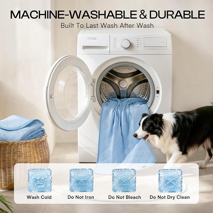 Luciphia Waterproof Cooling Mat for Dogs Couch Cover Q-MAX>0.5, Leakproof Pet Pad Non-Slip Throw Blanket for Cat Puppy Crate Bed Protector Outdoor (Light Blue, 30x40 inches)