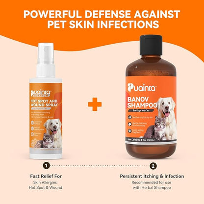 Hot Spot Spray for Dogs, Upgraded Quantum Silver Skin Spray for Dogs, Itch Relief and Hot Spot Treatment for Dogs, Supports Skin Infections and Irritations for All Animals, 4oz