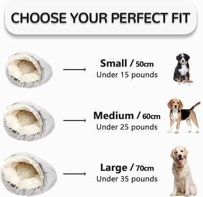 Calming Cat Beds, Fluffy Plush Round Cat Cave Washable, Cozy Warming Anti-Slip Small Dog Bed for Puppy and Kitten, Soft Anti Anxiety Pet Nest (20×20 inch, Coffee)