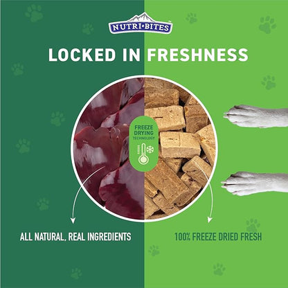 Nutri Bites Freeze Dried Beef Liver Dog & Cat Treats | Healthy Pet Training Treats or Food Topper | All Natural, Single Ingredient, High Protein | Premium Bulk Value Pack, 17.6 oz