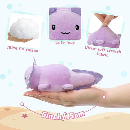 Tezituor 5 Pcs Glow-in-The-Dark Axolotl Plush Toys, 6 Inches Small Stuffed Animals Bulk with Luminous Fins, Colorful Handheld Soft Plushies for Kids, Birthday Gifts