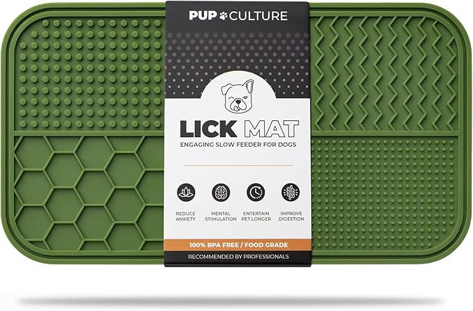 Pup Culture Dog Lick Mat for Dogs, Feeding Pad for Anxious Pets Plus 4 Different Puzzles for Mental Stimulation for Dogs - Supports Mental, Dental, and Digestive Health, Bite Resistant and Heavy Duty