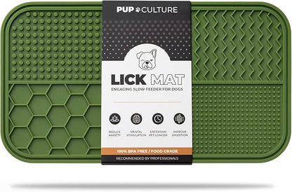 Pup Culture Dog Lick Mat for Dogs, Feeding Pad for Anxious Pets Plus 4 Different Puzzles for Mental Stimulation for Dogs - Supports Mental, Dental, and Digestive Health, Bite Resistant and Heavy Duty