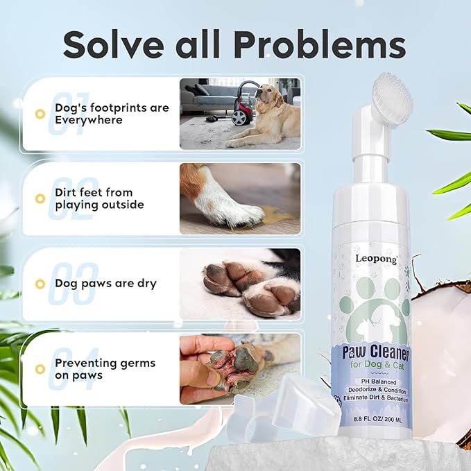 Dog Paw Care Kit- Paw Cleaner and Balm for Pet Foot Washer Care (2 Pack Cleaners and 1 Pack Balm)