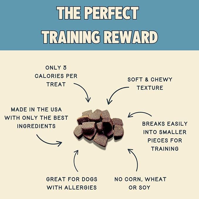 Jiminy's Chewy Training Treats for Dogs, Low Calorie, Hypoallergenic Insect Protein, Made in USA, 6oz, Peanut Butter & Cranberry (Pack of 1)
