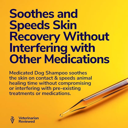 Miracle Vet Medicated Dog Shampoo for Itchy Skin Relief - Dog Allergy Relief, Yeast Infection, Hot Spot & Dry Skin Anti-Itch Treatment, Antifungal for Dogs - Hydrocortisone (16 oz)