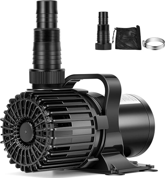 VIVOHOME 220W 4500GPH Submersible Water Pump with 180° Seamless Adjustable Nozzle and Barrier Bag for Koi Pond Waterfall Fountains Fish Tank