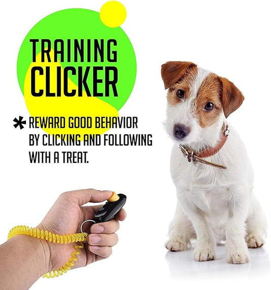 Dog Training Clicker Pet Training Clicker Big Button Device with Wrist Strap (Black)