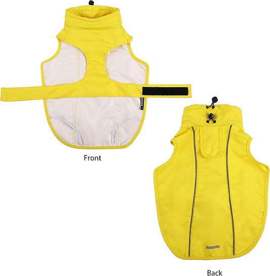 Adjustable Waterproof Dog Raincoat for Dogs,Lightweight Pet Rain Jacket Puppy Clothes with Reflective Strip for Small Medium Large Dogs (Yellow, XXX-Large)