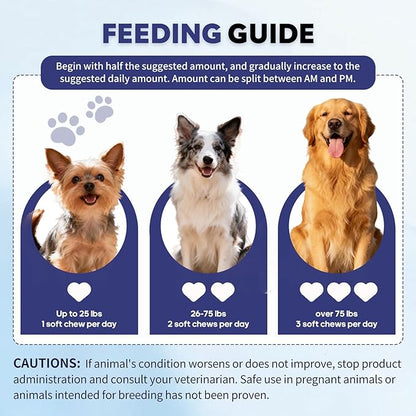 Allergy Relief Chews for Dogs Omega-3 Fish Oil Chewable Supplement with Probiotics for Itchy Skin and Hot Spots Allergies Relief, Paw Licking, Dry Skin & Coat Supplement Itching Relief Bites - 120 Ct