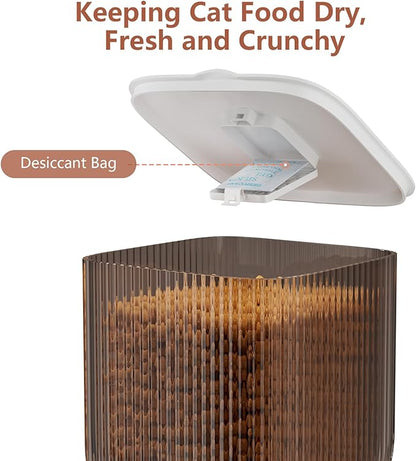 Cat Feeder Automatic, 2.4G WiFi Automatic Dog Feeder with Remote Feeding Cat Food Dispenser for 2 Cats, 5L Pets Timed Automatic Feeders with Dual Power Supply