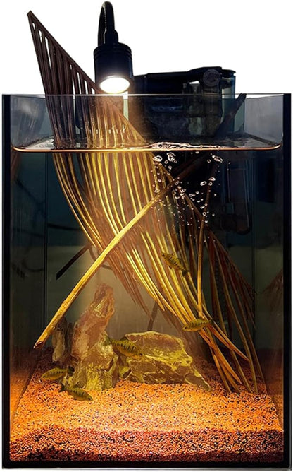 AQUA DAREN 1.5Gallon Glass Aquarium Nano Small Fish Tank Start Kit with Adjustable Filter,LED Light for Small Fish,Shrimp,or Betta 22 * 16 * 16cm