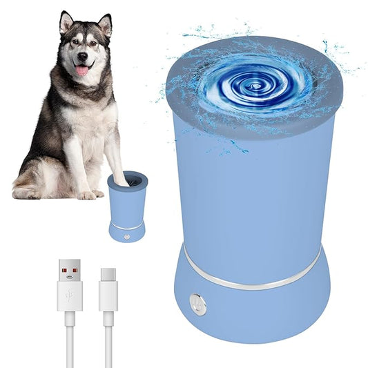 Dog Paw Cleaner，Automatic paw cleaner For dogs, Type-c Charging, Designed For Small To Medium Sized Dogs ，Easy To Carry，Keeps Homes Clean (blue)