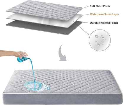 WNPETHOME Orthopedic XXL Dog Beds Large Sized Dog, Waterproof Extra Large Dogs Bed with Removable Washable Cover, Multi-Needle Quilting Dogs Crate Bed