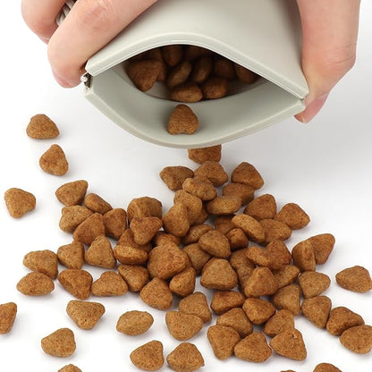 WALLFID Silicone Dog Treat Pouch Small Bag,Auto Closure,with Pet Training Clicker,Walking Bag for Dog and Cat,Pocket Size,Easy to Clean,Odorless (light grey)