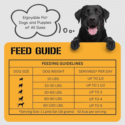 Dog Chits Lamb Ears for Dogs – 100% Natural Baked Lamb Ear Dog Treats – Grain-Free, High Protein, Lower Fat Training Chews – Dental Health & Joint Support – for Medium and Small Pups – 35 Pack