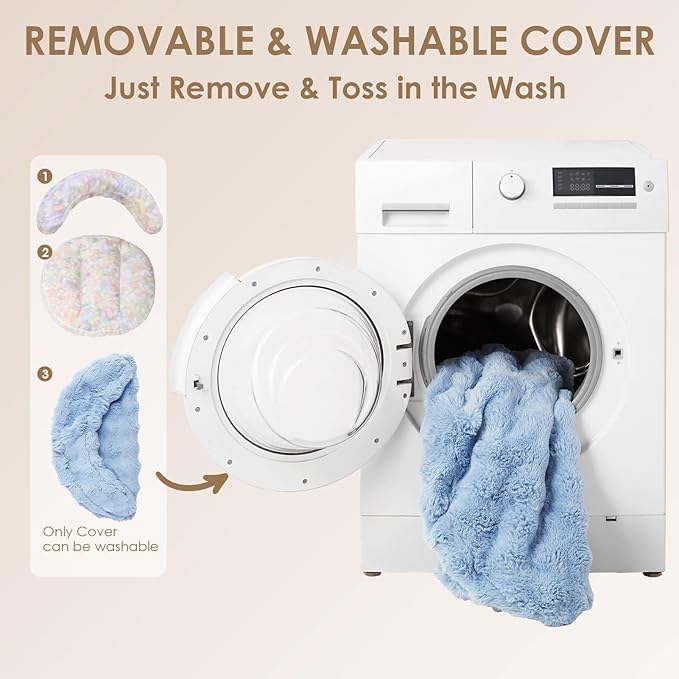 EHEYCIGA Large Dog Bed Sofa – Fluffy Faux Rabbit Fur Pet Couch for Medium and Large Dogs, Washable Removable Cover, Waterproof and Non-Slip, 36 Inch, Baby Blue