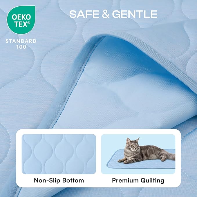 Luciphia Waterproof Cooling Mat for Dogs Couch Cover Q-MAX>0.5, Leakproof Pet Pad Non-Slip Throw Blanket for Cat Puppy Crate Bed Protector Outdoor (Light Blue, 30x40 inches)