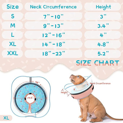 Supet Raised Inflatable Dog Cone Collar to Stop Licking, Soft Dog Cone Alternative After Surgery, Doggie Neck Donut Collar for Small Medium Large Dogs