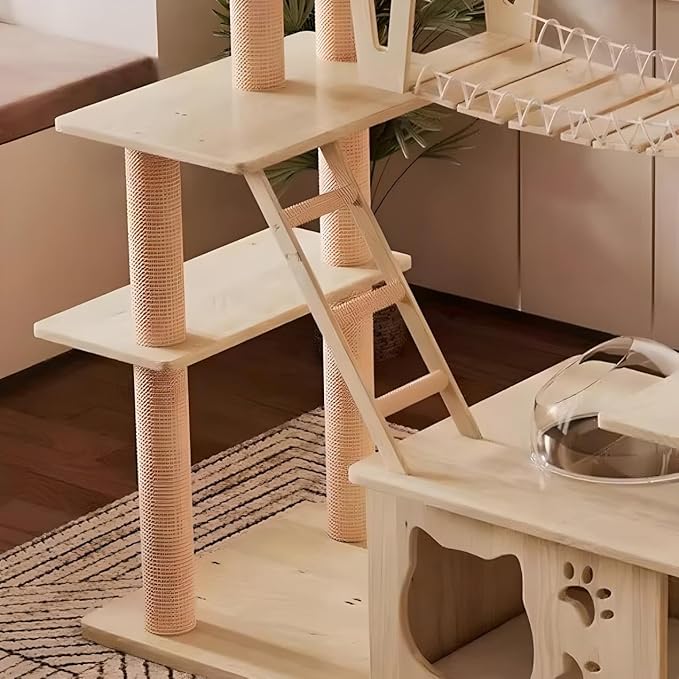 Large Wooden Cat Tower for Big Cats