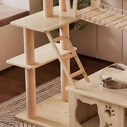 Large Wooden Cat Tower for Big Cats