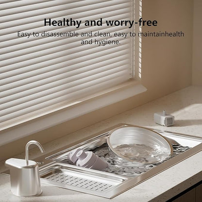 Cat Water Fountain Stainless Steel - 135OZ / 4L Large Capacity Pet Water Fountain for Cats Indoor - Ultra-Quiet Pump for Cats, Dogs Water Bowl Dispenser - Pets Feeding & Watering Supplies