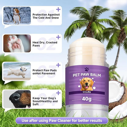 Dog Paw Cleaner Kit – Soft Silicone Brush for Safe Mud & Odor Removal, Travel No-Rinse pH Balanced Natural Formula, Gentle Daily Use – for Rain, Snow, Mud – Includes Towel & Paw Balm