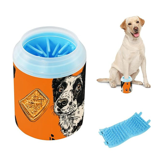Dog Paw Cleaner Mudbuster Dog Foot Washer for Small Medium Large Dogs Cats Premium Pet Supplies Orange Dogs Dog Treats Paw Prints