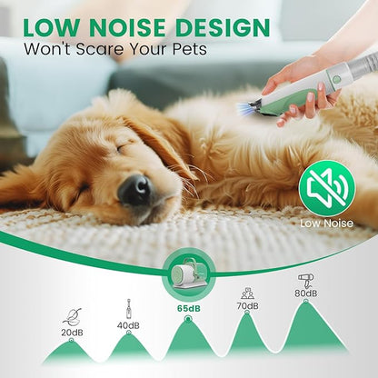 Dog Grooming Vacuum, Pet Grooming Kit, Dog Clipper Nail Trimmer Grinder, 2.5L Dust Cup 7 Grooming Tools 11000Pa Dog Vacuum for Shedding Grooming, Pet Grooming Vacuum for Dogs, Home Cleaning, PG50 Plus
