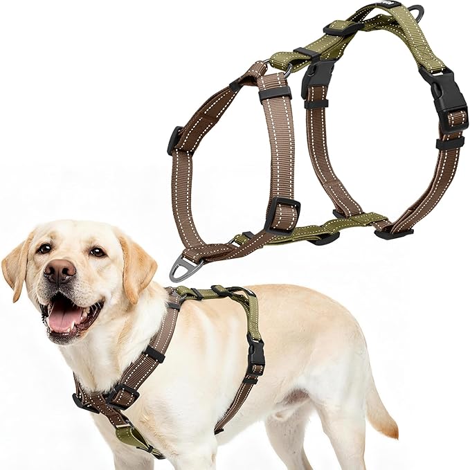 Dog Harness,Adjustable No Pull Dog Harness,Y-Shaped Design,Buckle-Neck Balance Harness with Reflective, Ideal for Dog Training Hiking, Easy Walk Harness,Durable High-Tensile Nylon Blown-M