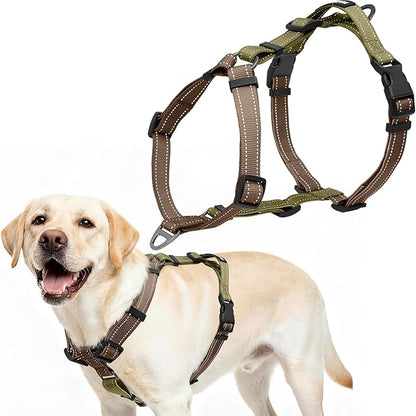 Dog Harness,Adjustable No Pull Dog Harness,Y-Shaped Design,Buckle-Neck Balance Harness with Reflective, Ideal for Dog Training Hiking, Easy Walk Harness,Durable High-Tensile Nylon Blown-M
