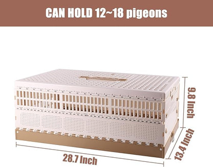 Plastic Folding Pigeon Cage, Portable Pet Bird Travel Cage Carrier Pigeon Cage Pairing Cage Pigeon Nest Box Easy to Clean for Training and Release Competition (XL)
