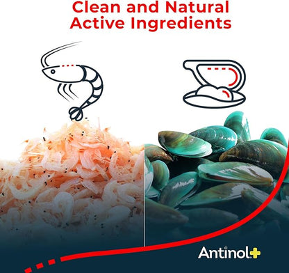 Antinol Plus, Mobility, Hip, and Joint Supplement for Dogs, Green-Lipped Mussels and Krill Oil - Dog Joint Supplement, Better and Faster Than Glucosamine and Chondroitin, 150 Soft Gels