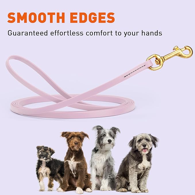 Viper Biothane K9 Working Dog Leash Waterproof Lead for Tracking Training Schutzhund Odor-Proof Long Line with Solid Brass Snap for Puppy Medium and Large Dogs, 10ft Pastel Purple