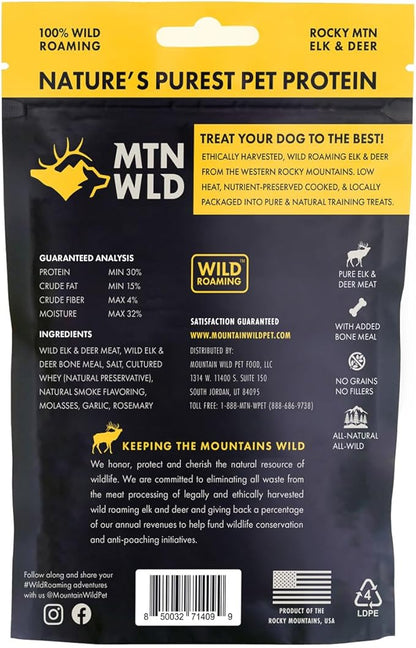 Training Treats for Dogs & Puppies – Elk & Venison Protein Puppy & Dog Treat – High Value, All-Natural, No Fillers, Grain-Free, No Artificial Preservatives – 4oz, 3 Bags