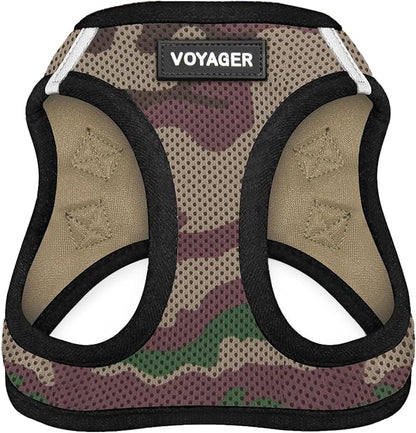 Best Pet Supplies Voyager Step-in Air Harness - All Weather Mesh, Reflective, No Pull Harness for Dogs, Cats - Secure with Hook & Loop Fastener, Buckle, Double D-Rings - Army/Black Trim, XL