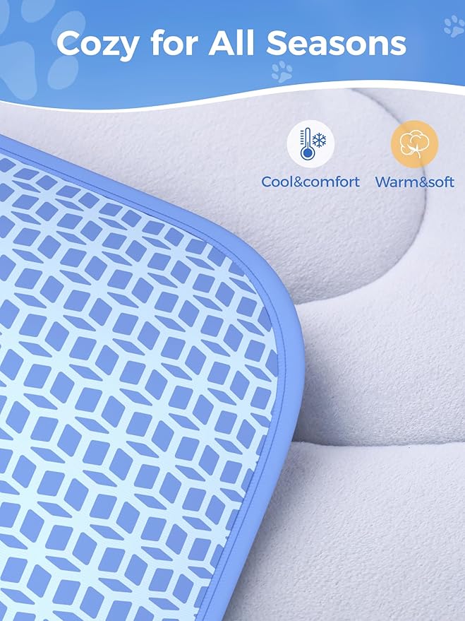 Rywell Dog Cooling Mat ,36*27 Super Thick & Comfortable Cooling Mat for Large Dog with Arc-Chill 3.0 & PCM Tech(Q-Max>0.5), Endothermic Color Changing&Dual Sided for All-Year Use, Portable for Pet Bed