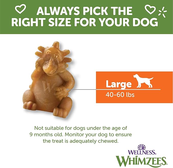 Wellness WHIMZEES Hedgehog Dog Dental Treats, Natural Chews, Large Size, (6 Count)
