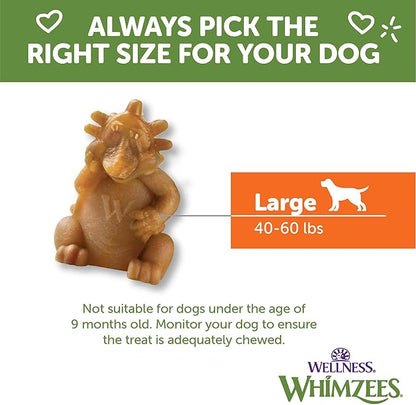 Wellness WHIMZEES Hedgehog Dog Dental Treats, Natural Chews, Large Size, (6 Count)