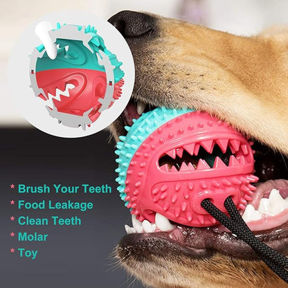 Guardians Dog Chew Toy with Suction Cup for Aggressive Chewers, Puppy Training Treats, Food Dispensing Ball, Pet Teeth Cleaning Rope Toys for Small Medium Dogs (Blue&Red)