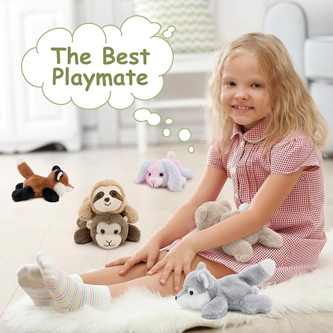 Tezituor 6 Pcs Stuffed Animals Bulk, 7 Inch Small Stuffed Woodland Plush Bulk, Cute Plushies Toy Gift for Kids Party Favor