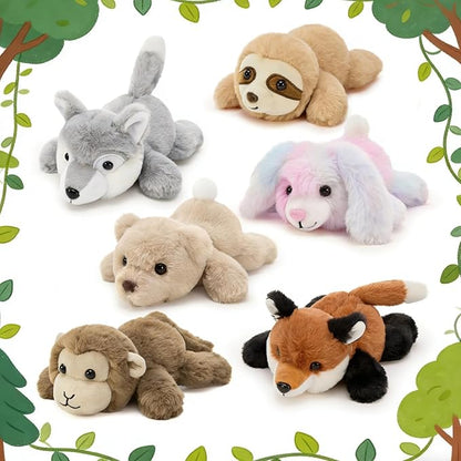 Tezituor 6 Pcs Stuffed Animals Bulk, 7 Inch Small Stuffed Woodland Plush Bulk, Cute Plushies Toy Gift for Kids Party Favor
