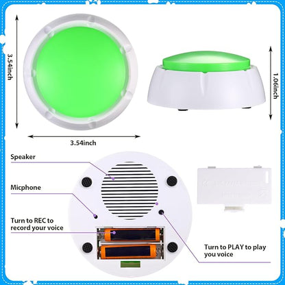 Chumia 12 Pcs Voice Recording Button, Dog Buttons for Communication 30 Second Record & Playback Pet Talking Training Buzzers Funny Gift for Animal Office Home Study Family Game(Bright Colors)