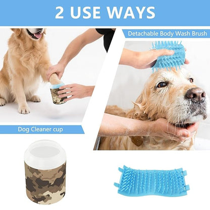 Dog Paw Cleaner Mudbuster Dog Foot Washer for Small Medium Large Dogs Cats Premium Pet Supplies Brown Military Camouflage